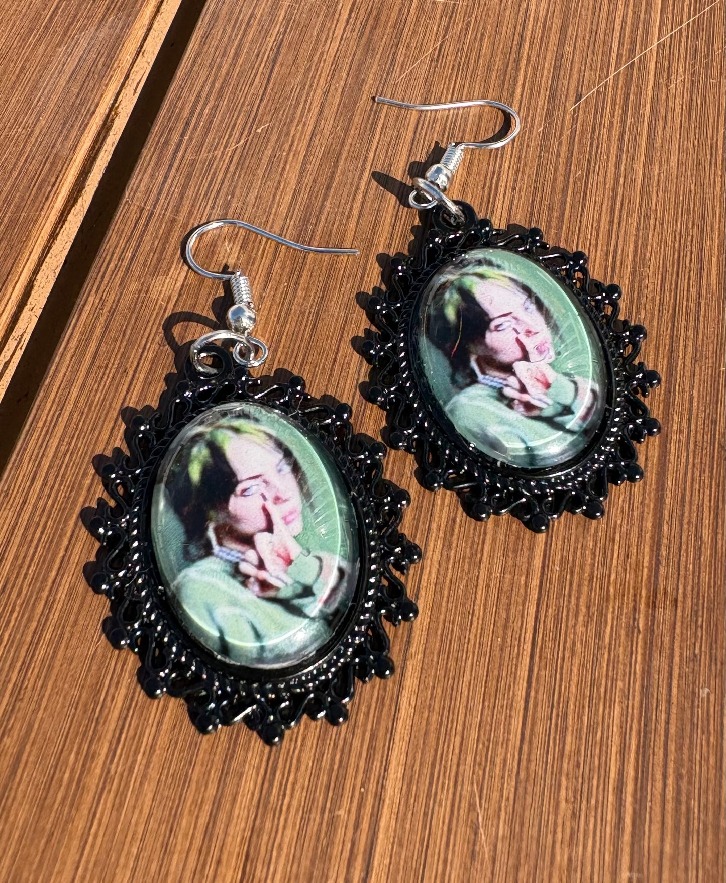 Black and Green Billie Eilish earrings
