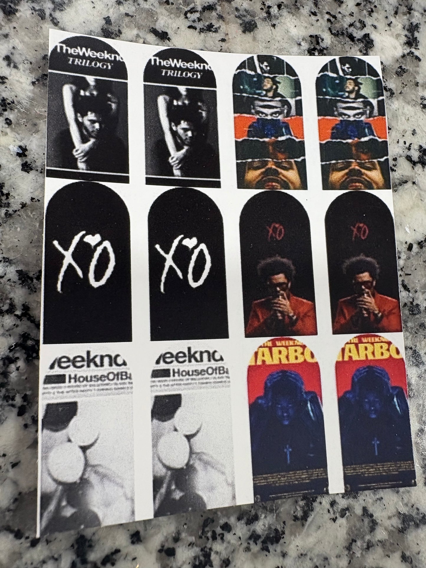The Weeknd (water slide) Nail Art decals