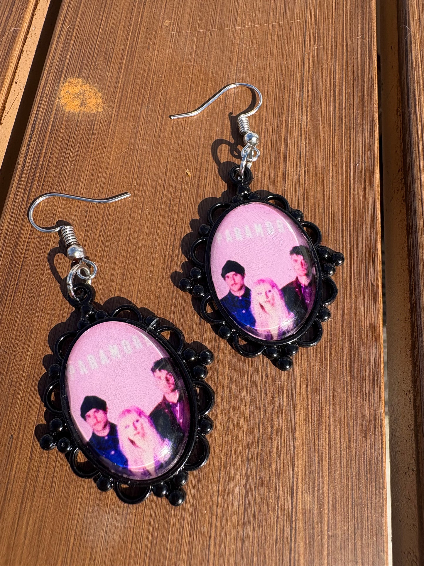 Black & Pink Paramore earrings (handmade)