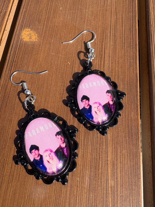 Black & Pink Paramore earrings (handmade)