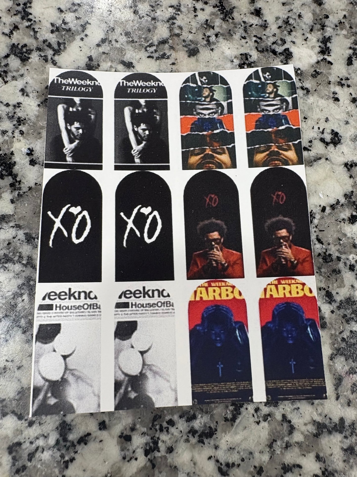The Weeknd (water slide) Nail Art decals