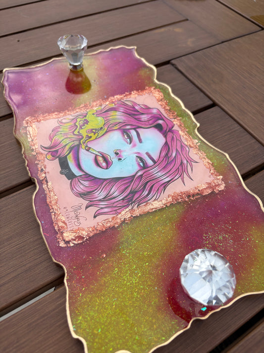 Pink and yellow RESIN TRAY