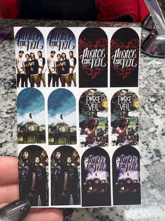Pierce the Veil (water slide) Nail Art Decals