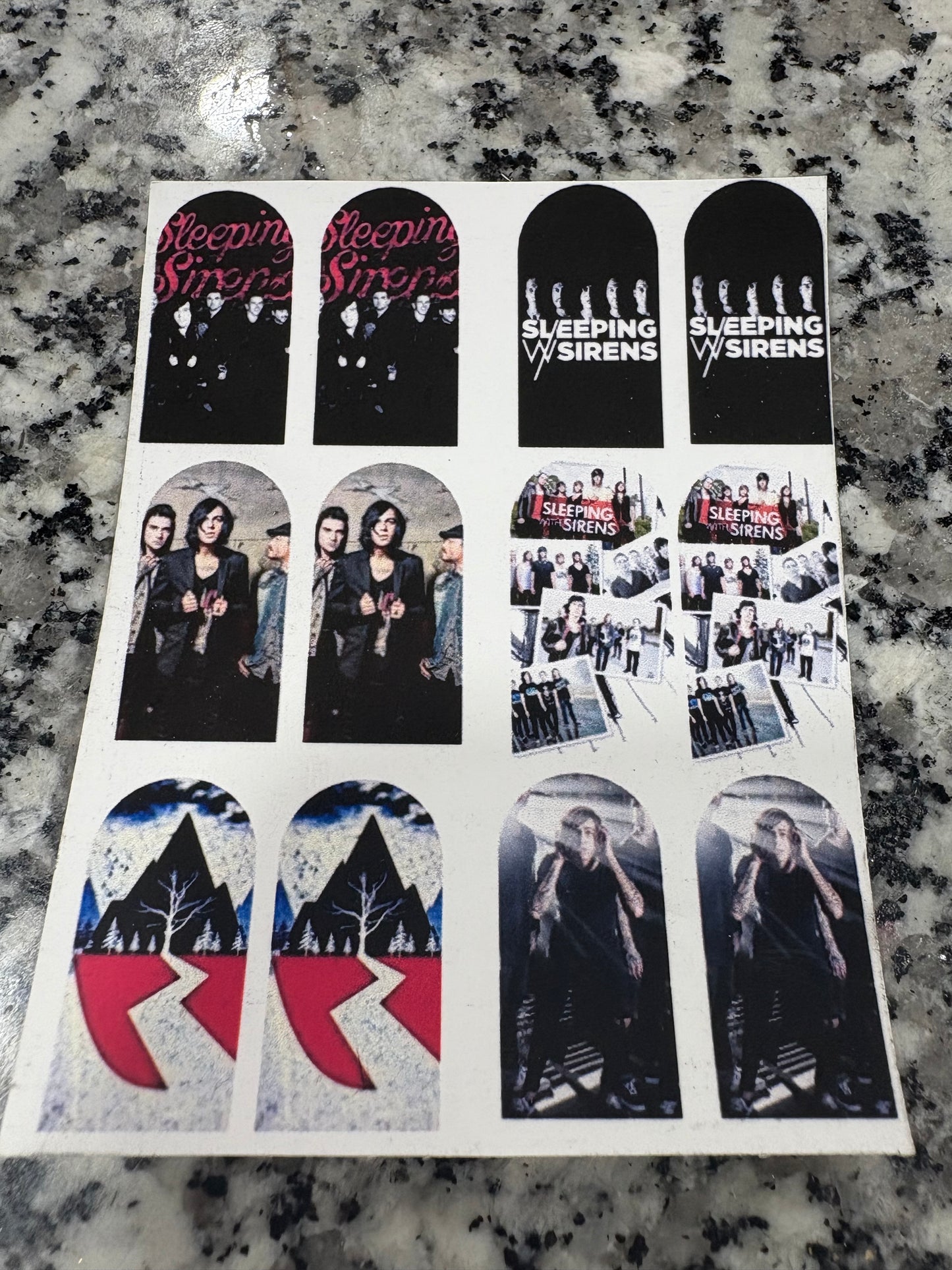 Sleeping with Sirens (waterslide) Nail Art decals