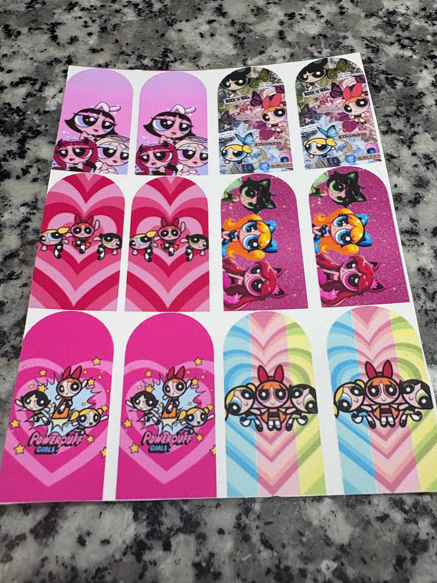 Powerpufff Girls (waterslide) Nail Art Decals