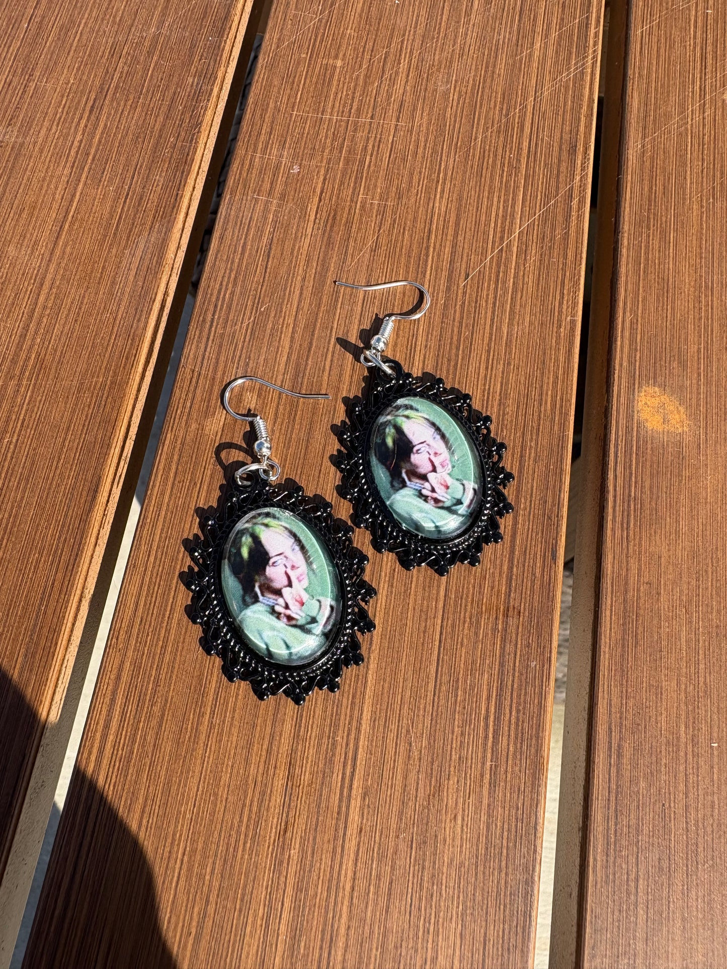 Black and Green Billie Eilish earrings