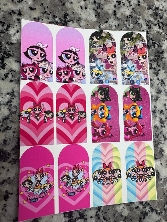 Powerpufff Girls (waterslide) Nail Art Decals