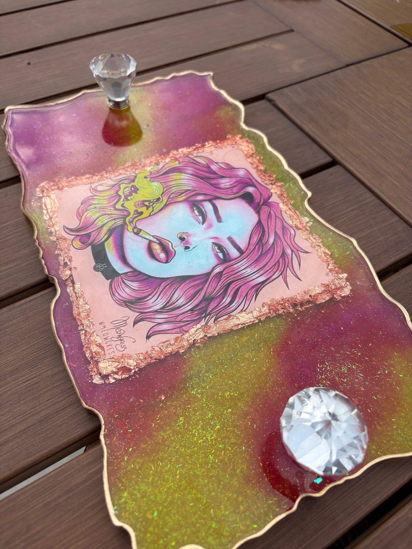 Pink and yellow RESIN TRAY