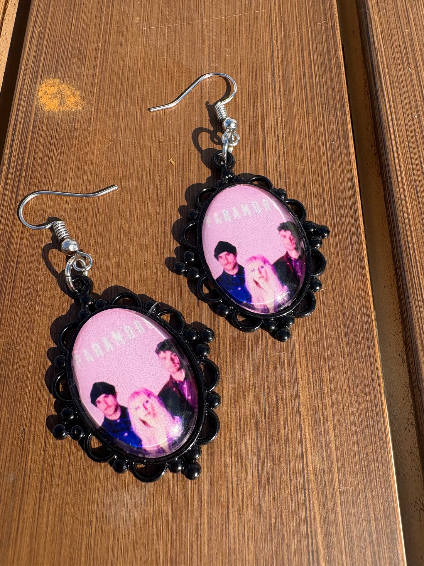 Black & Pink Paramore earrings (handmade)