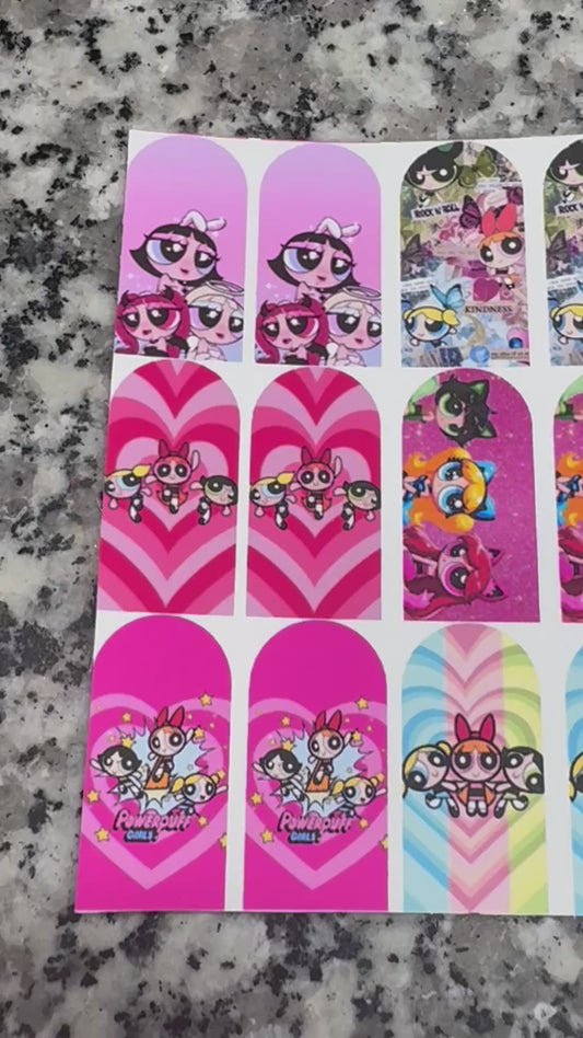 Powerpufff Girls (waterslide) Nail Art Decals