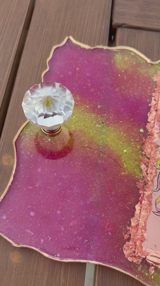 Pink and yellow RESIN TRAY