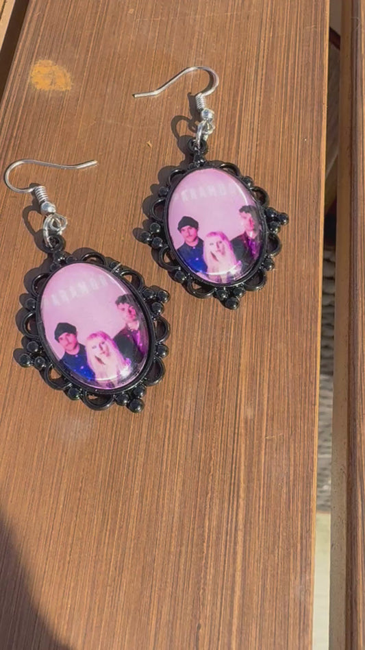 Black & Pink Paramore earrings (handmade)